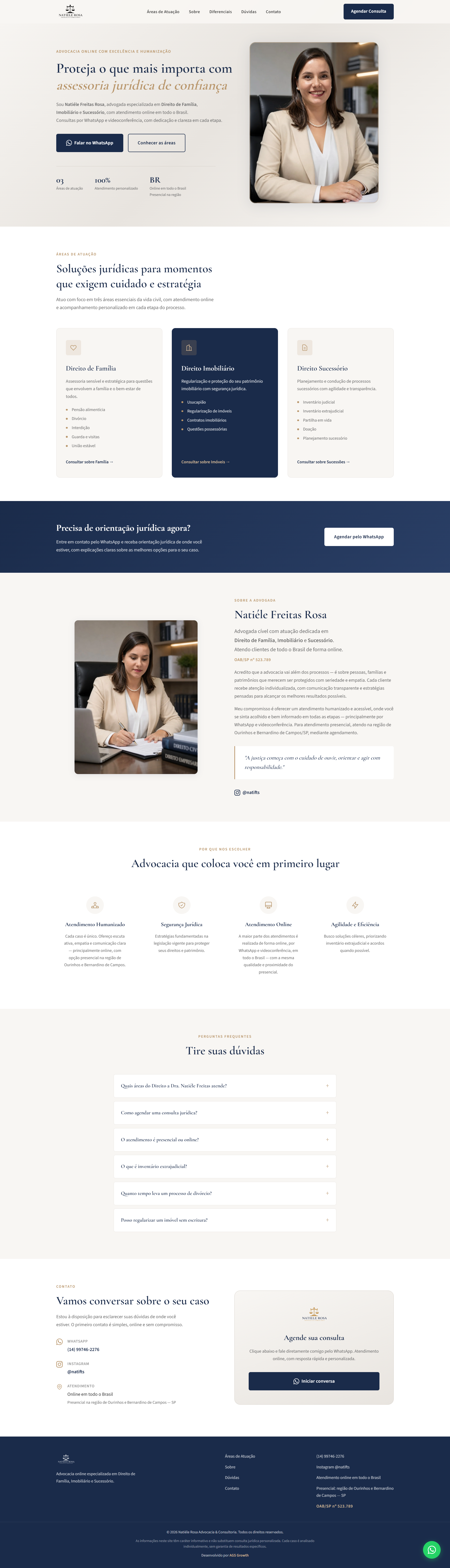 Print completo do site Freitas Rosa Advocacia